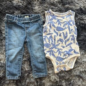 OshKosh B'gosh Denim Jeans and body suit